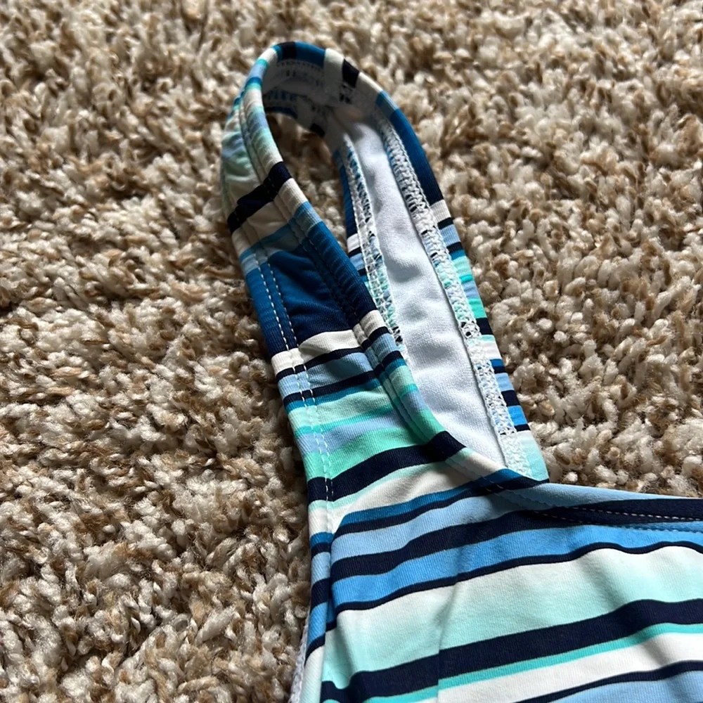 Women’s BEACH HOUSE Blue Green Black White Striped Tankini Top